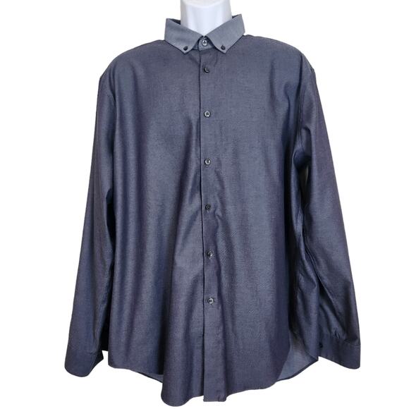 Calvin Klein Other - Calvin Klein Dress Shirt Mens 18 Collar Slim Fit Blue Contrast Collar